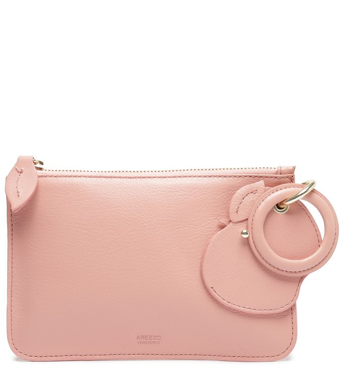 Clutch Rosé Couro Nina