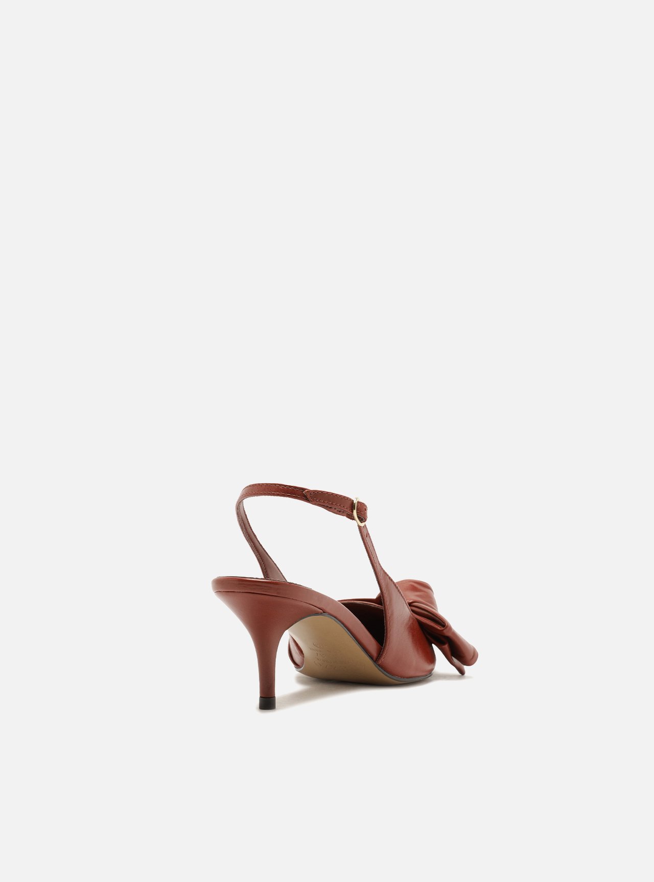 Scarpin Vermelho Couro Salto Fino Laço — foto 3