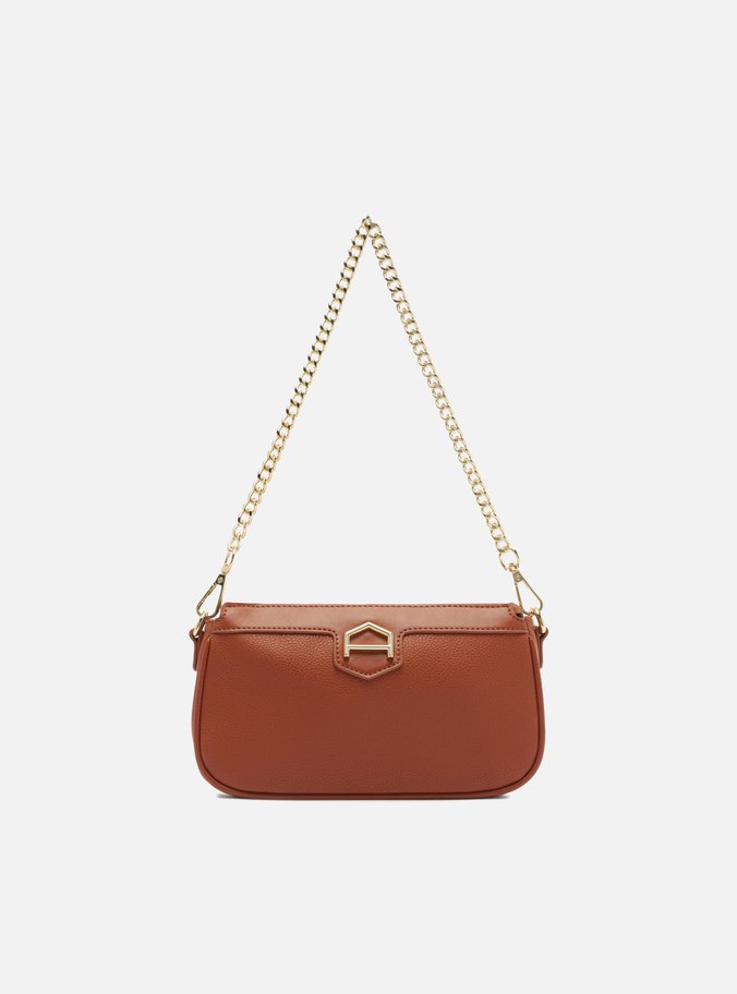 Bolsa Tiracolo Marrom Corrente Dourada