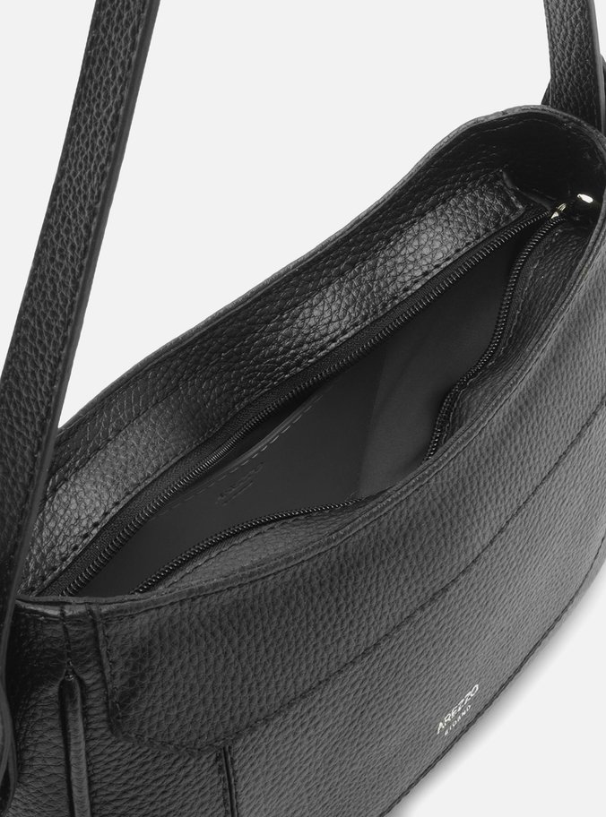 Bolsa Shoulder Preta Média Detalhe Camurça