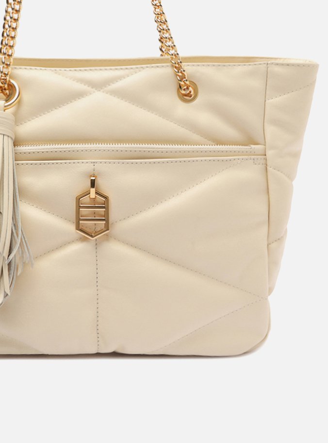 Bolsa Shopping Off-White Couro Grande Matelassê