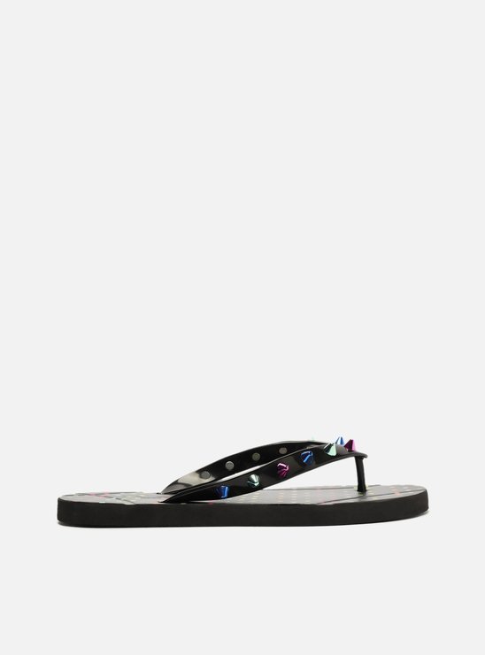 Chinelo de Dedo Preto Estampa Brizza Rock