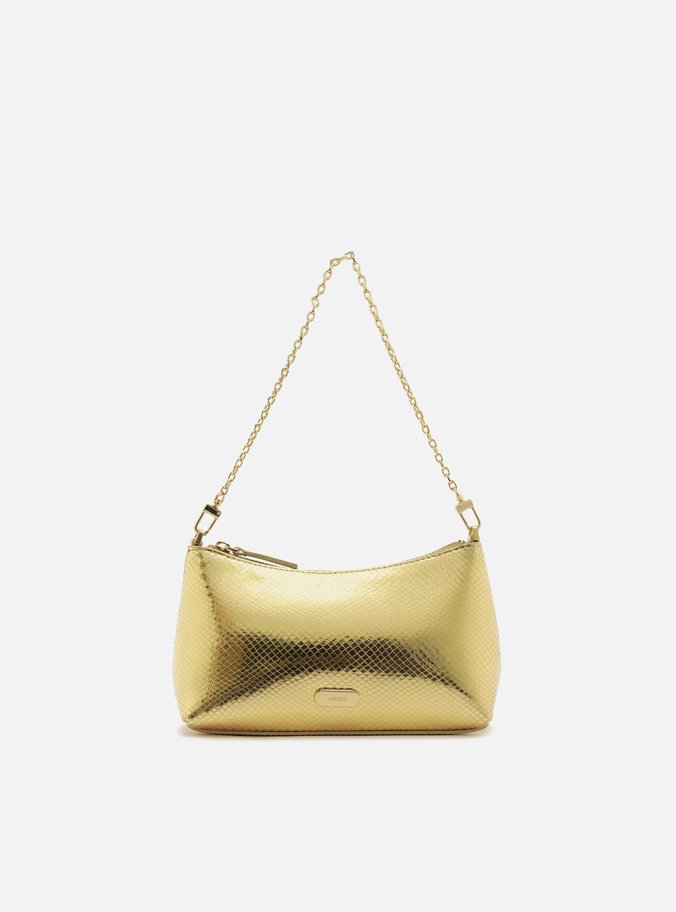 Bolsa Tiracolo Dourada Snake Pequena Corrente
