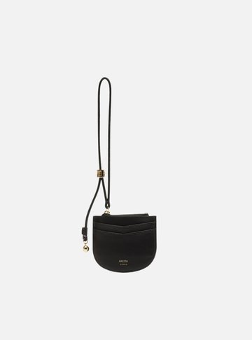 Arezzo — Porta-Cartão Preto Bolso Zíper Alça