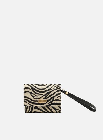Carteira Animal Print Pequena Logo Alça
