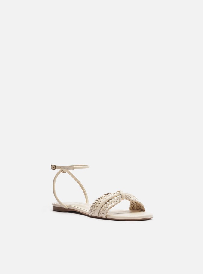 Sandália Rasteira Off-White Trançada 