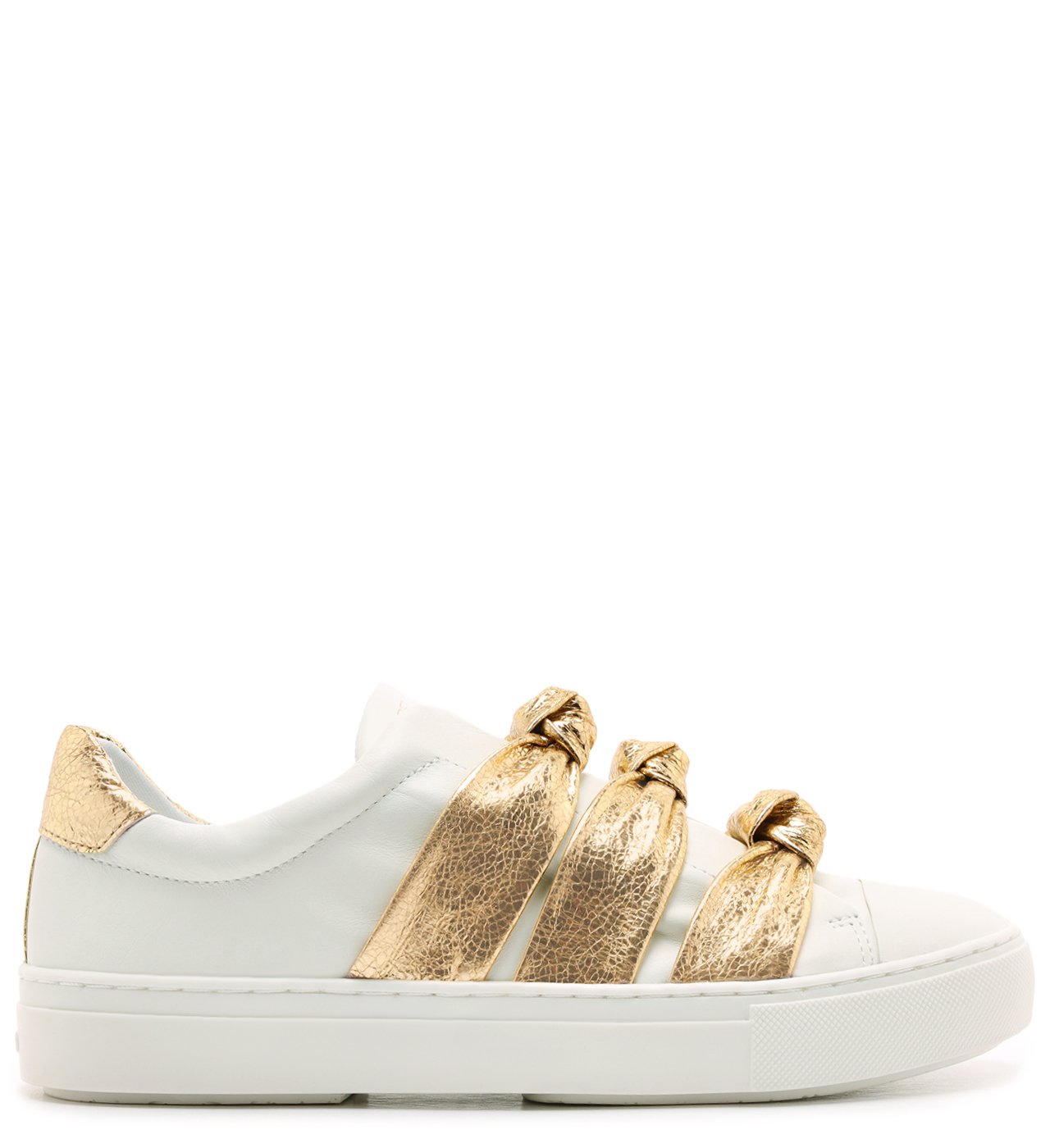 T nis Slip On Branco Couro ZZ Girl N New Golden