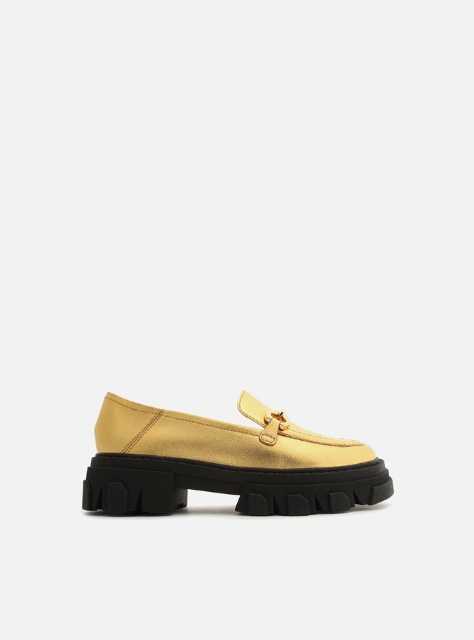 Mocassim Infantil Dourado Tratorado Bridão Bambini
