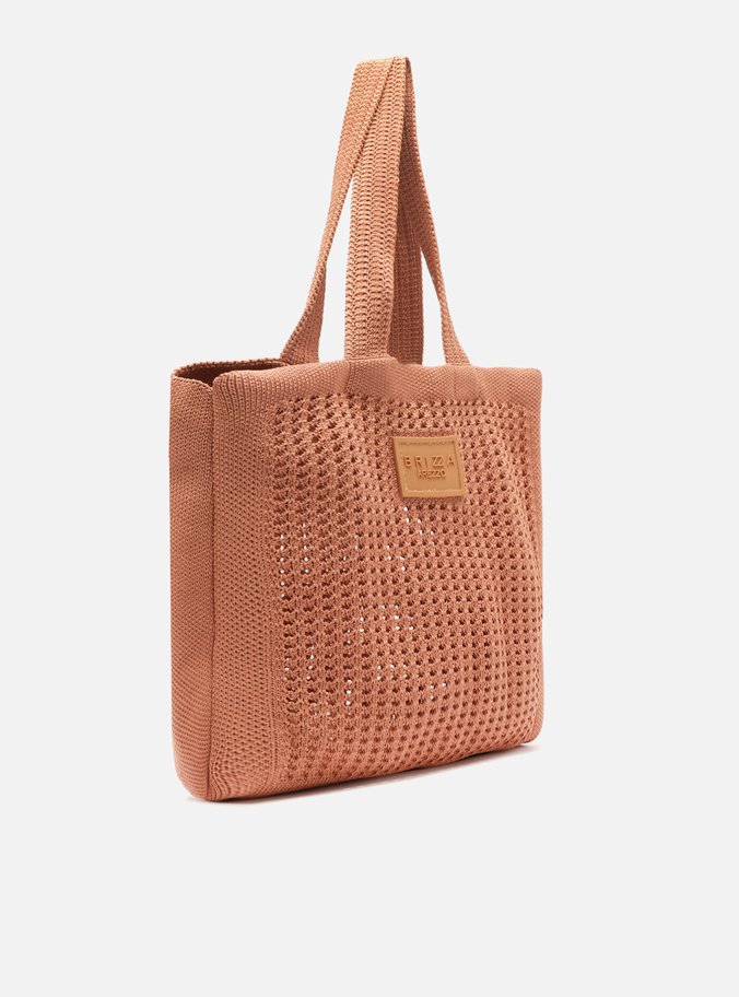 Bolsa Shopping Marrom Crochê Mônaco Grande