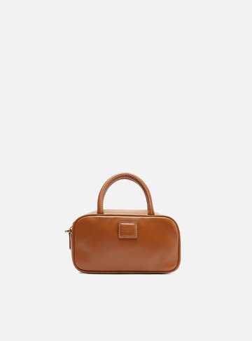 Bolsa Tiracolo Marrom Couro Bead ZZ Pequena
