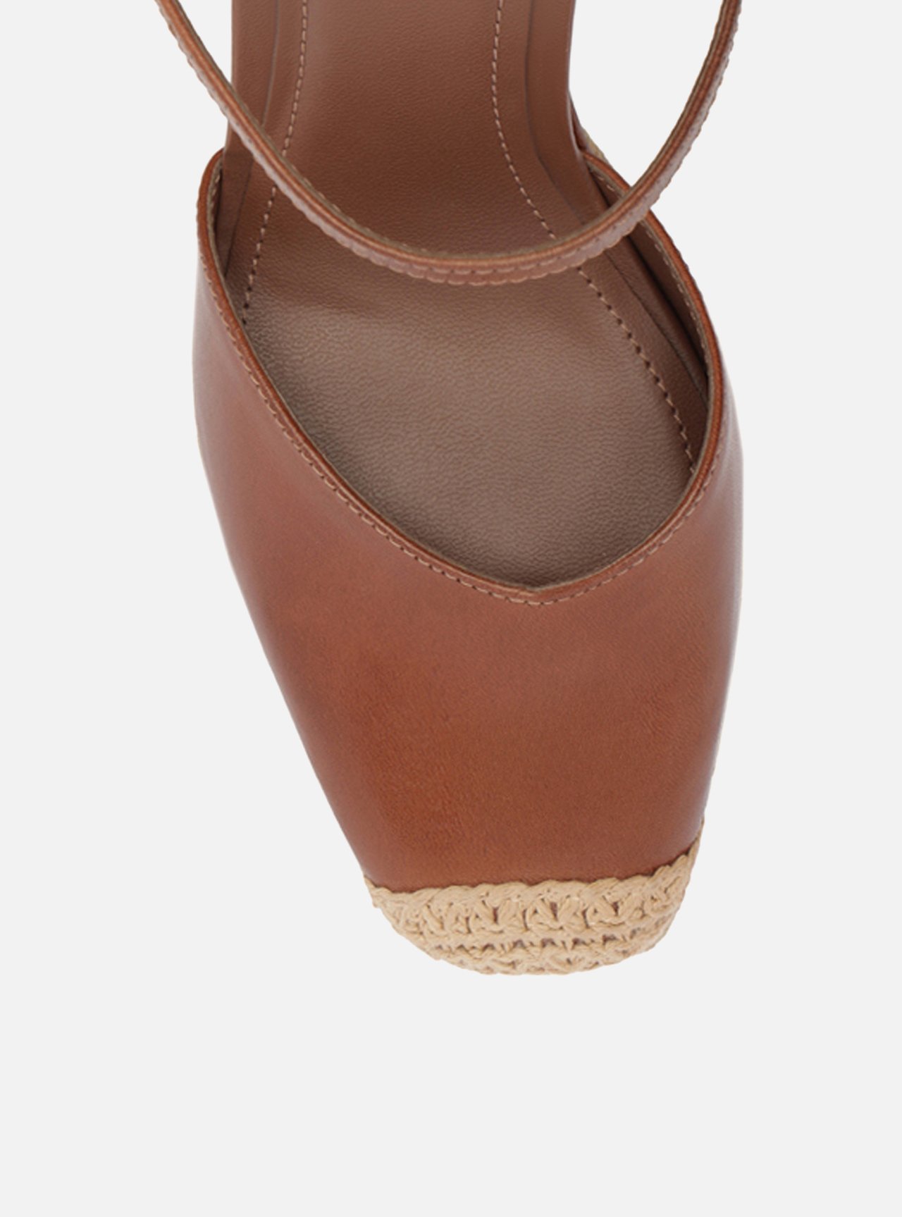 Sandália Anabela Espadrille Marrom Plataforma Fivela Tressê Slingback — foto 5