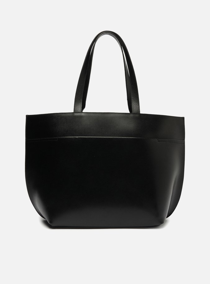 Bolsa Shopping Preta Couro Abraccio Grande