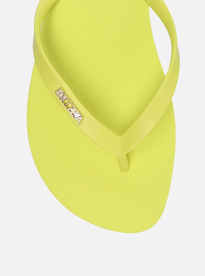 Chinelo de Dedo Amarelo Tiras Textura Brizza