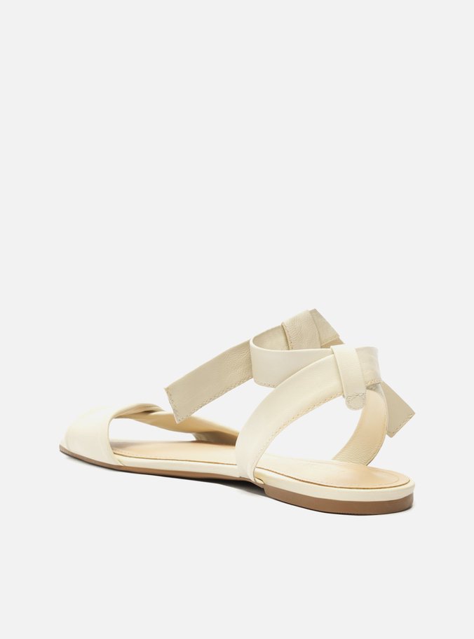 Sandália Off-White Couro Rasteira Lace Up