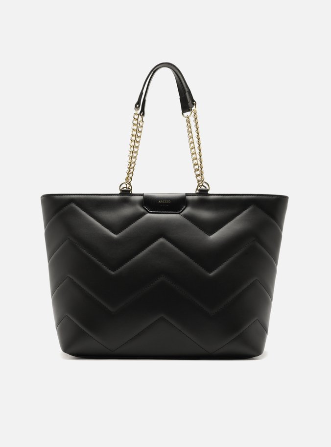 Bolsa Shopping Preta Giorno Grande Matelassê