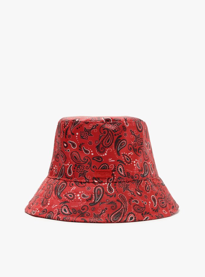Chapéu Bucket Vermelho Estampado Paisley Brizza