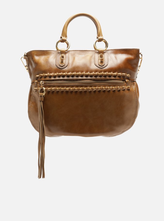 Bolsa Tote Caramelo Couro Estonado Grande Bolso