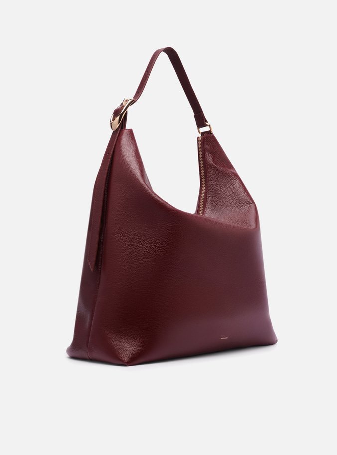 Bolsa Hobo Vermelha Couro Grande Básica