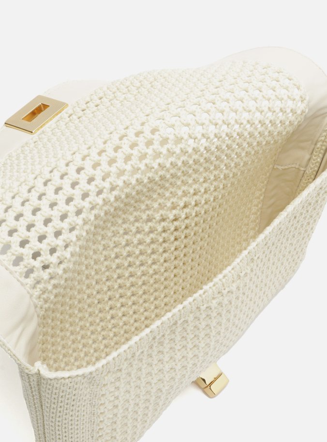 Bolsa Clutch Crochê Branco Pequena