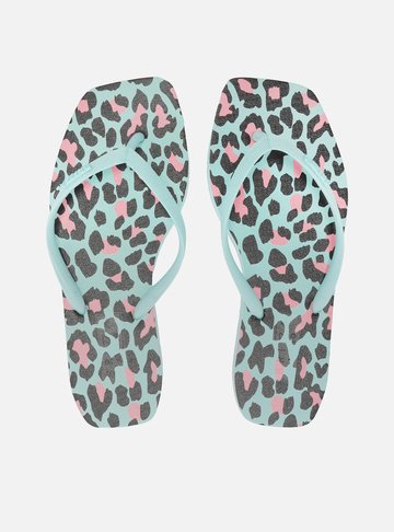 Chinelo de Dedo Animal Print Azul Brizza