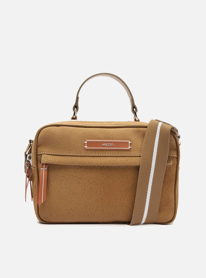 Bolsa Tiracolo Marrom Lona ZZ Play Média | Arezzo