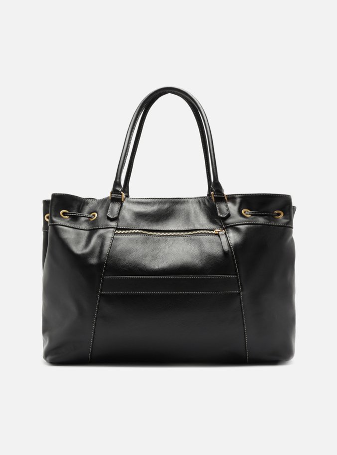 Bolsa Shopping Preta Couro Alicia Grande