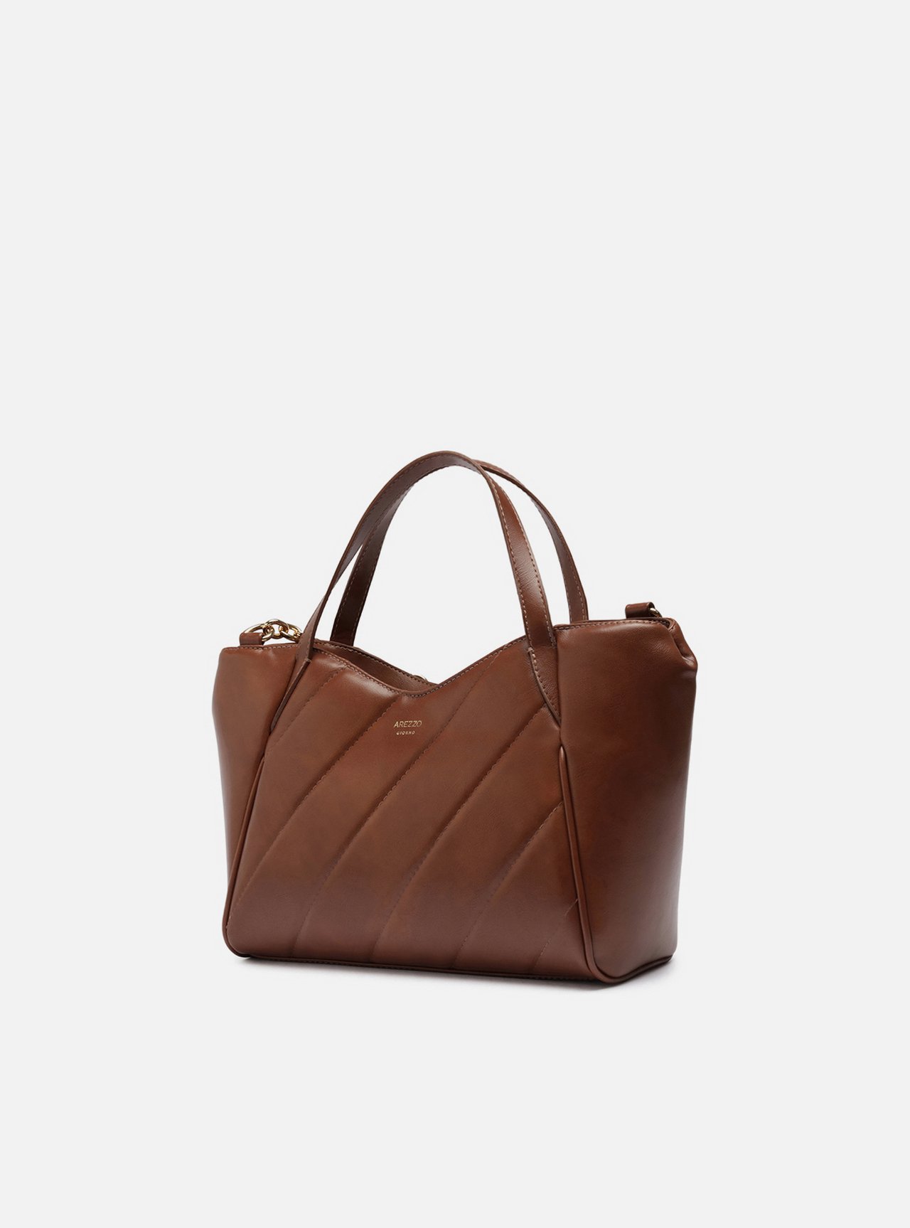 Bolsa Tote Marrom Média Matelassê Alça Corrente — foto 2