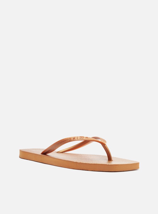 Chinelo de Dedo Laranja Metal Square Brizza