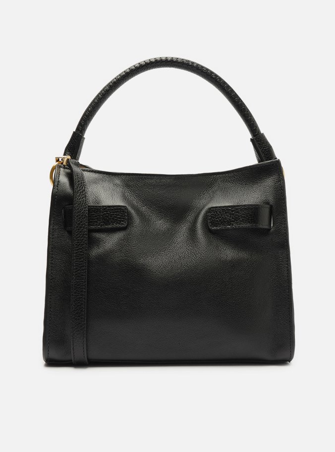 Bolsa Tote Preta Couro Média Color Marrom