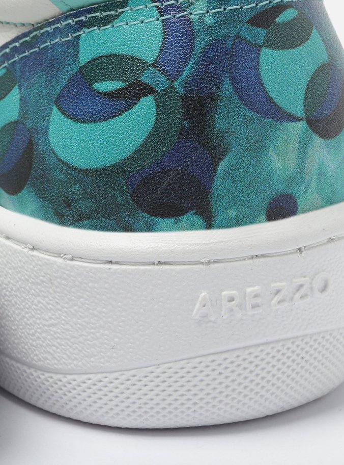 Tênis Azul Couro Flatform Graziella Pinto