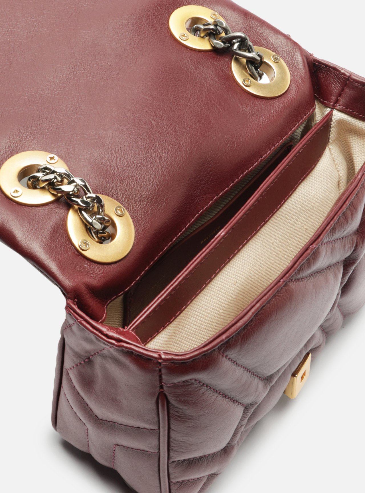 Bolsa Tiracolo Bordô Couro Emma Média — foto 4