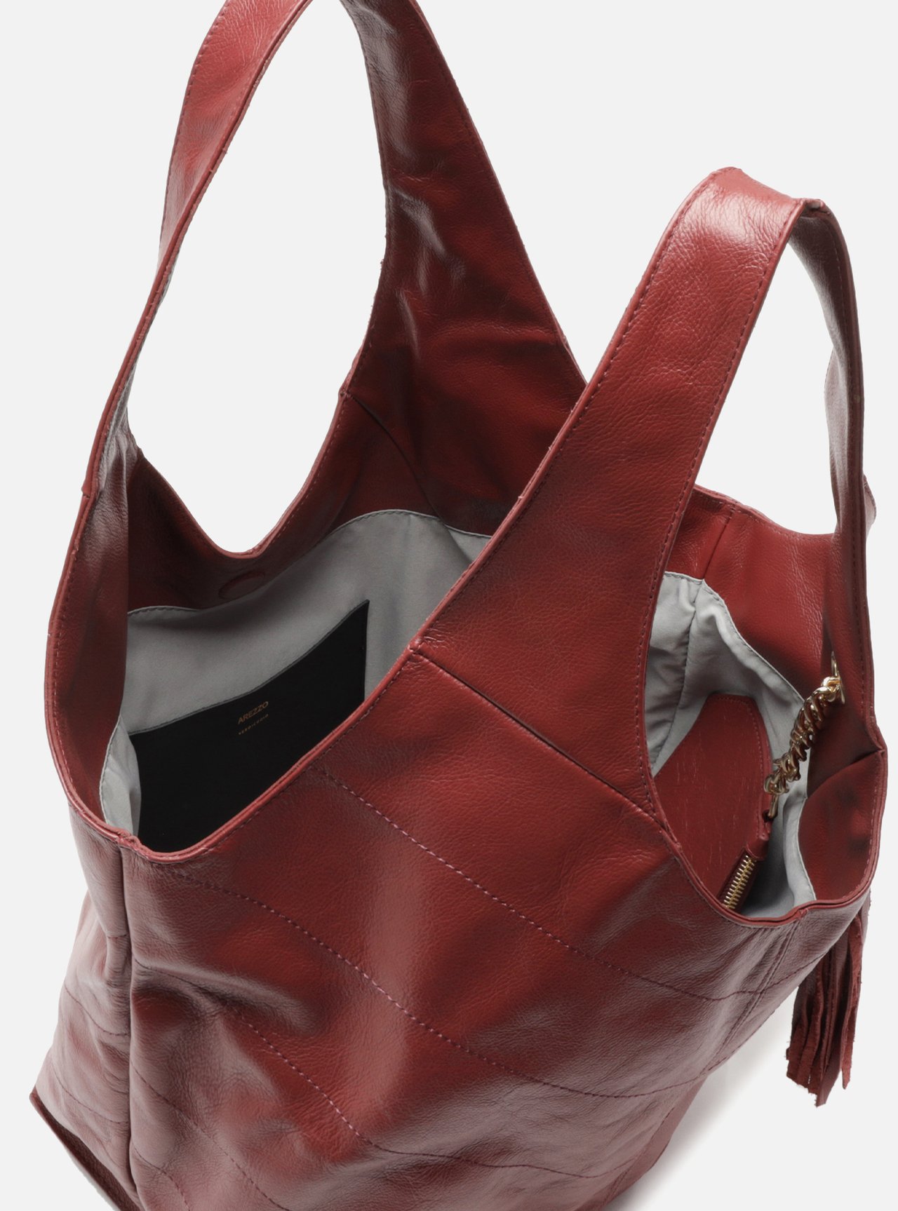 Bolsa Hobo Vermelha Couro Ísis Grande — foto 4