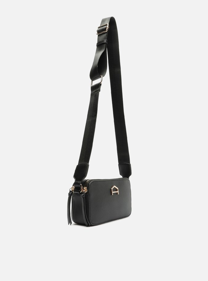 Bolsa Tiracolo Preta Pequena Detalhe