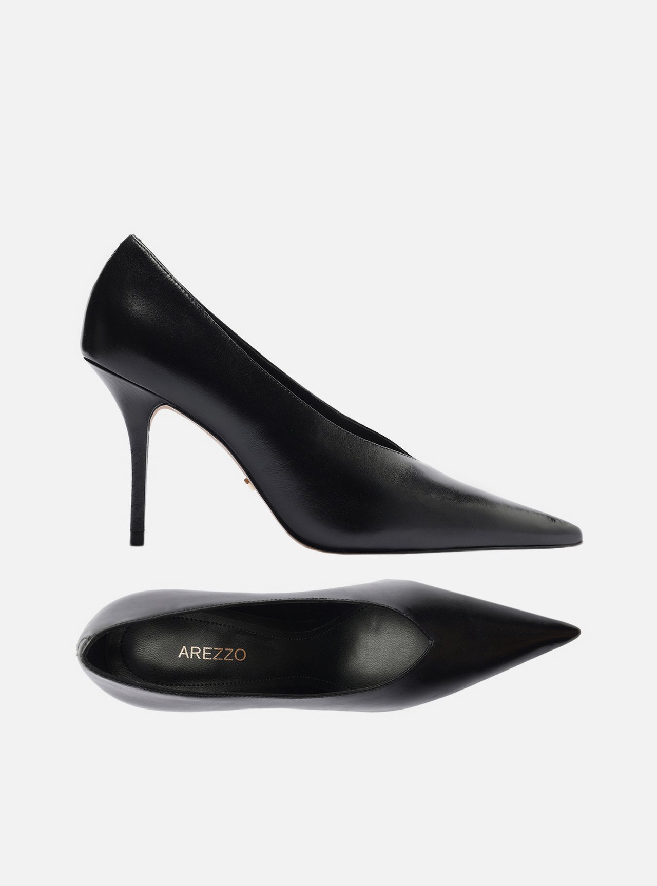 Scarpin Preto Couro Salto Alto Fino Modern — foto 5