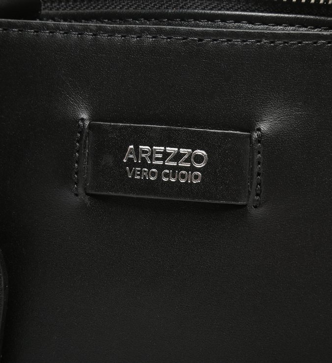 Bolsa Tiracolo Preta Couro Estruturada
