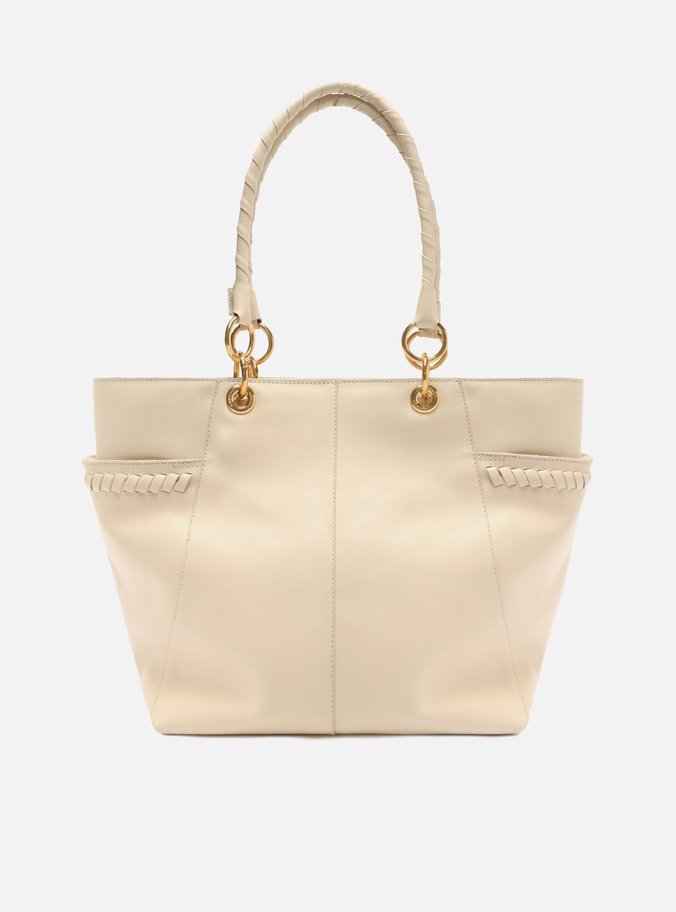 Bolsa Shopping Off-White Couro Grande Trançada Barbicacho