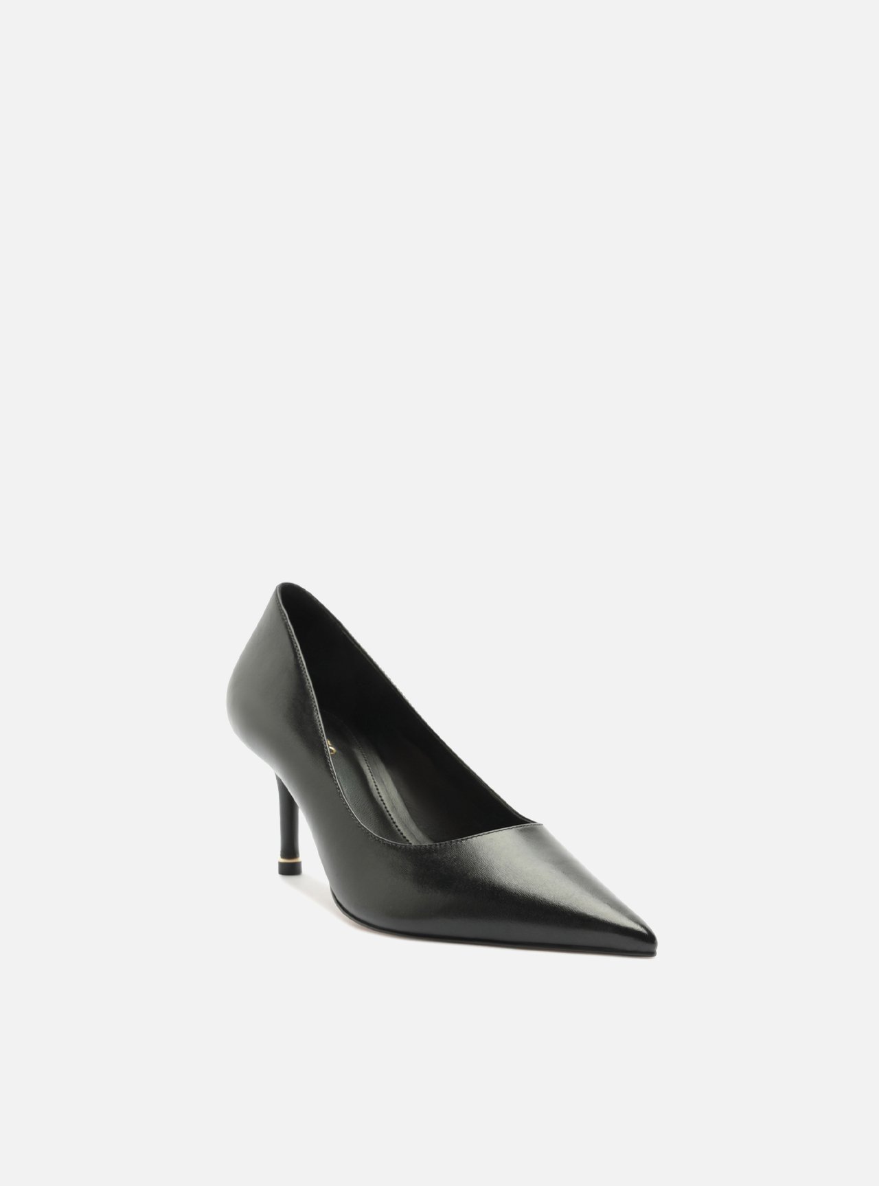 Scarpin Preto Couro Salto Fino — foto 2