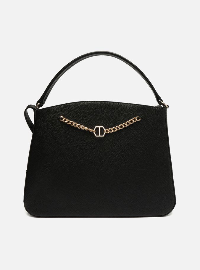 Bolsa Tote Preta Grande Corrente ID