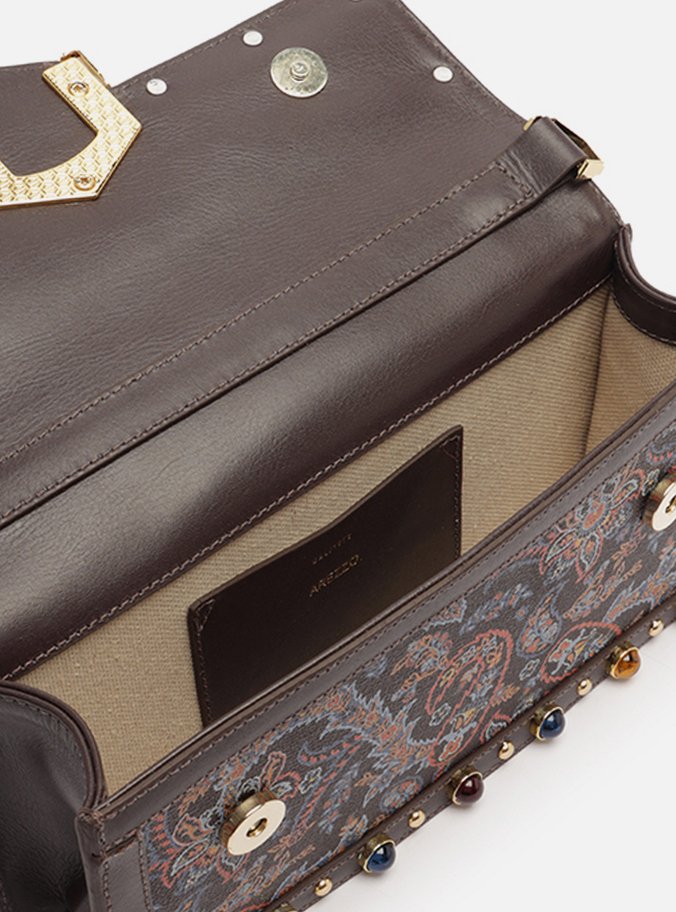 Bolsa Tiracolo Marrom Couro A001 Média Paisley