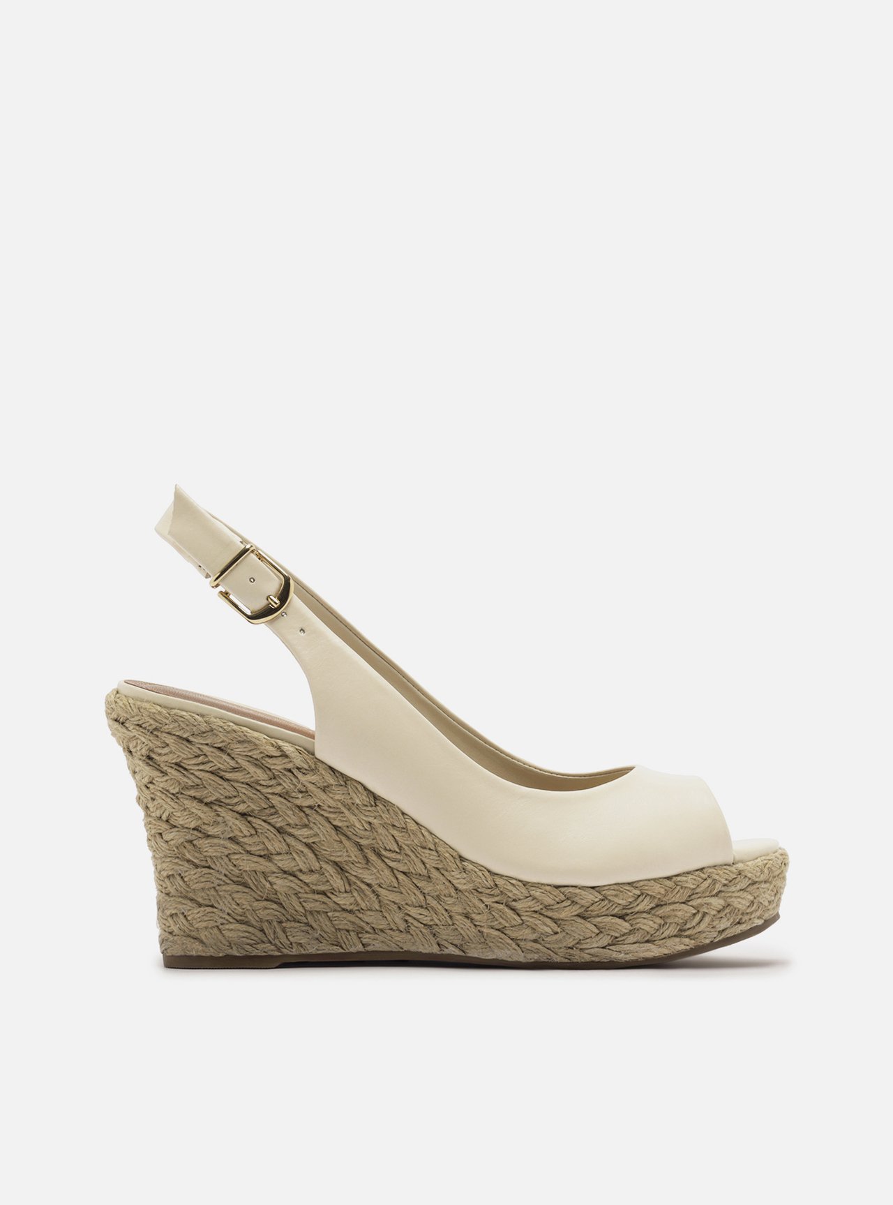 Sandália Off-White Couro Plataforma Média Giovanna — foto 1