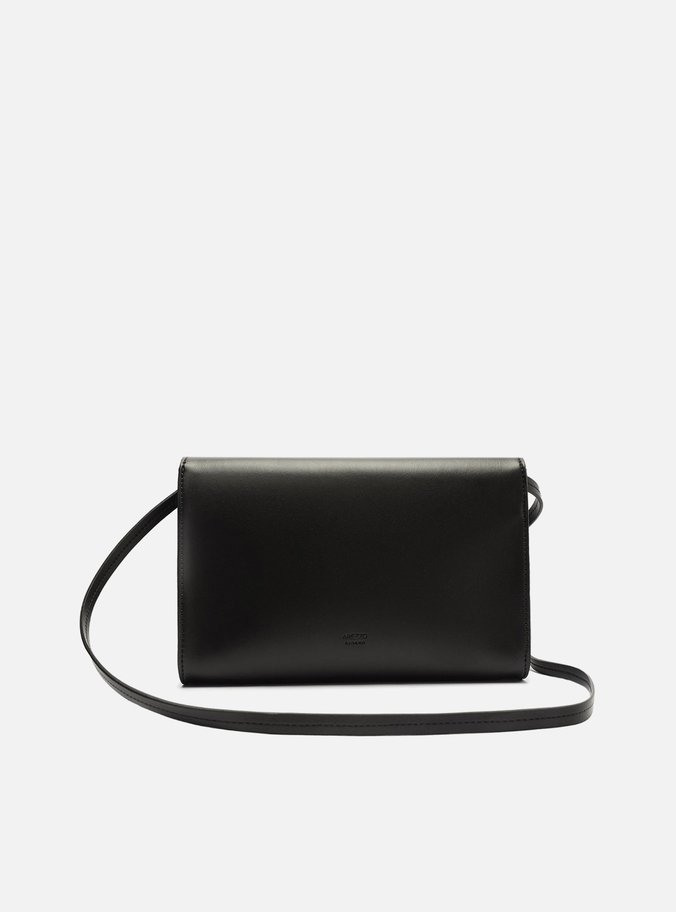 Bolsa Tiracolo Preta Grande Tiras Torcidas