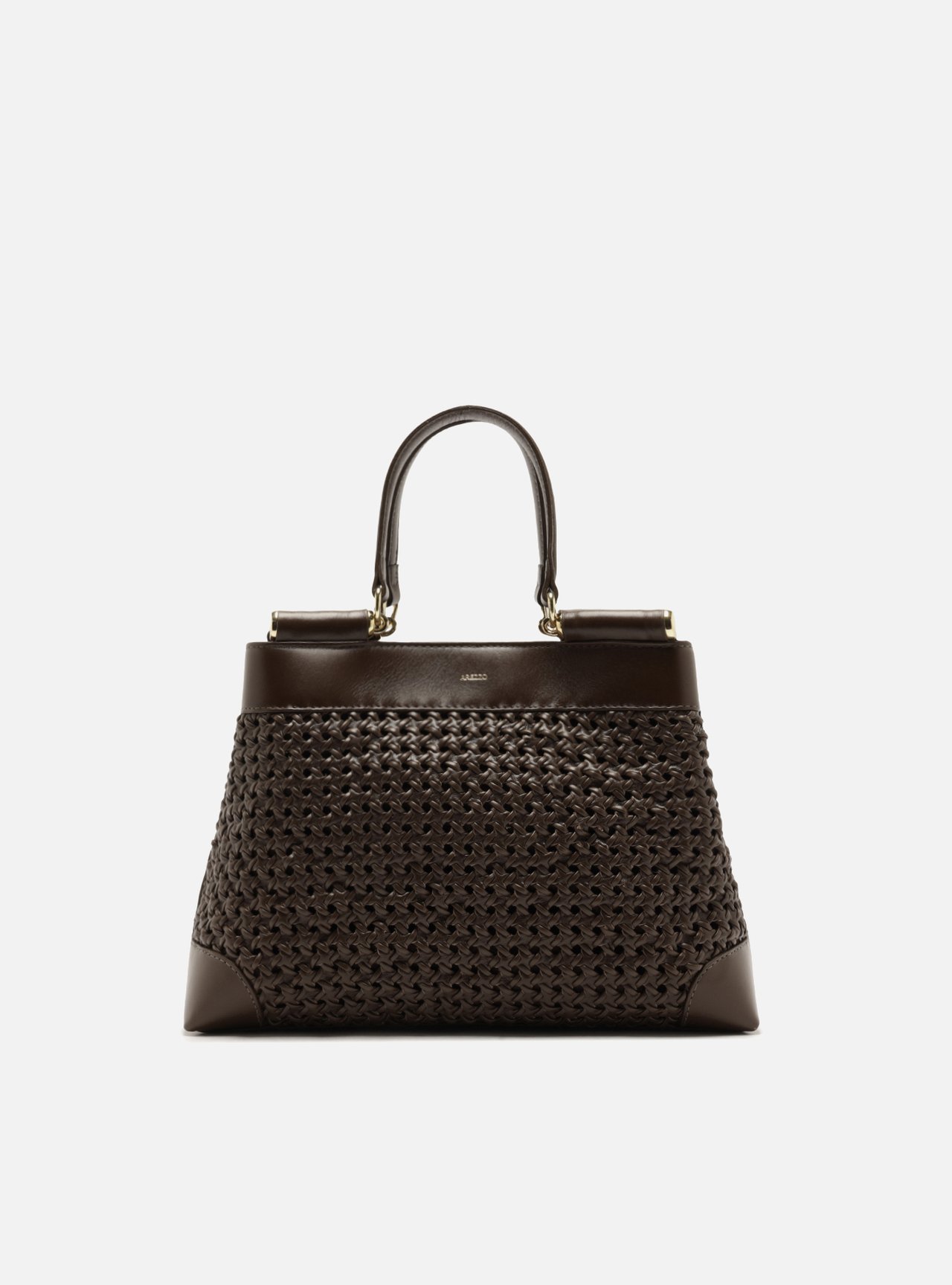Bolsa Tote Marrom Couro Média — foto 1
