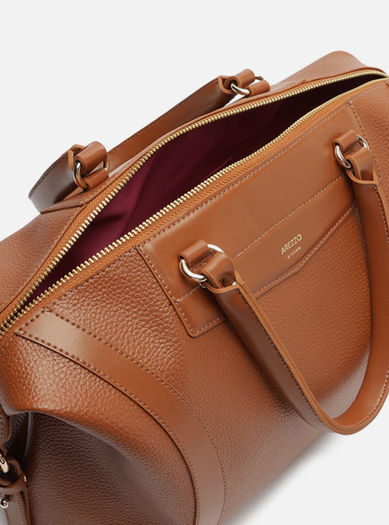 Bolsa Tiracolo Marrom Média Detalhe Moldura — foto 4