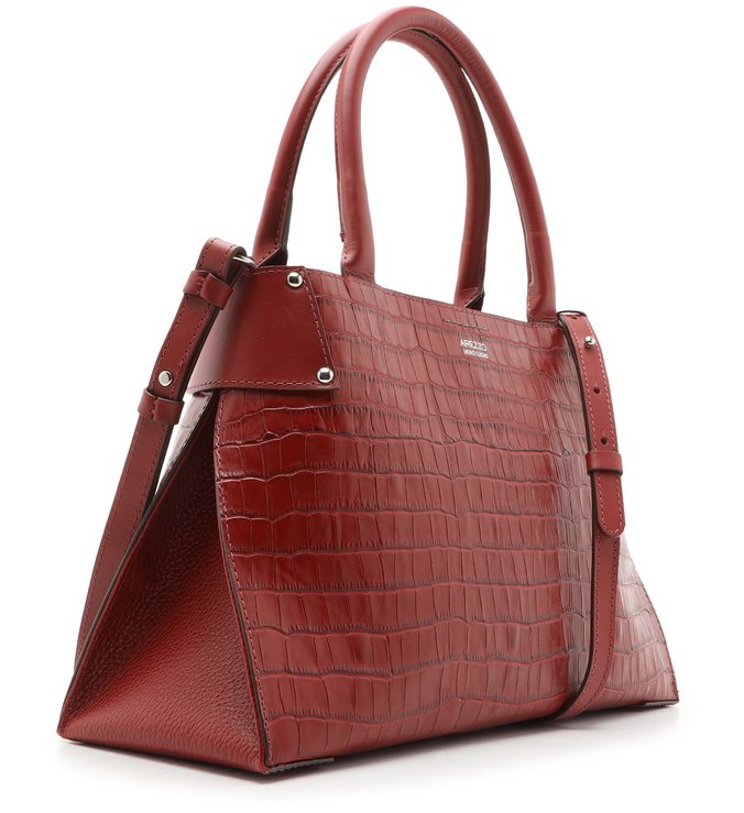 Bolsa Tote Vermelha Croco Roberta Grande Soft Rubi