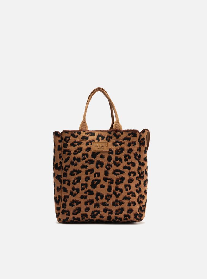 Bolsa Shopping Animal Print Crochê Mônaco Pequena