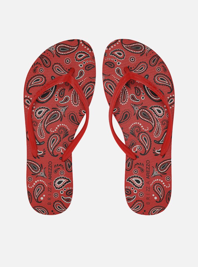 Chinelo de Dedo Vermelho Paisley Brizza