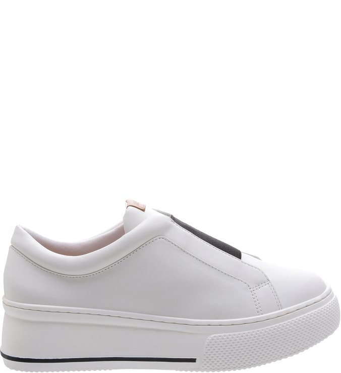 Tênis Nappa Elástico Bianco e Preto