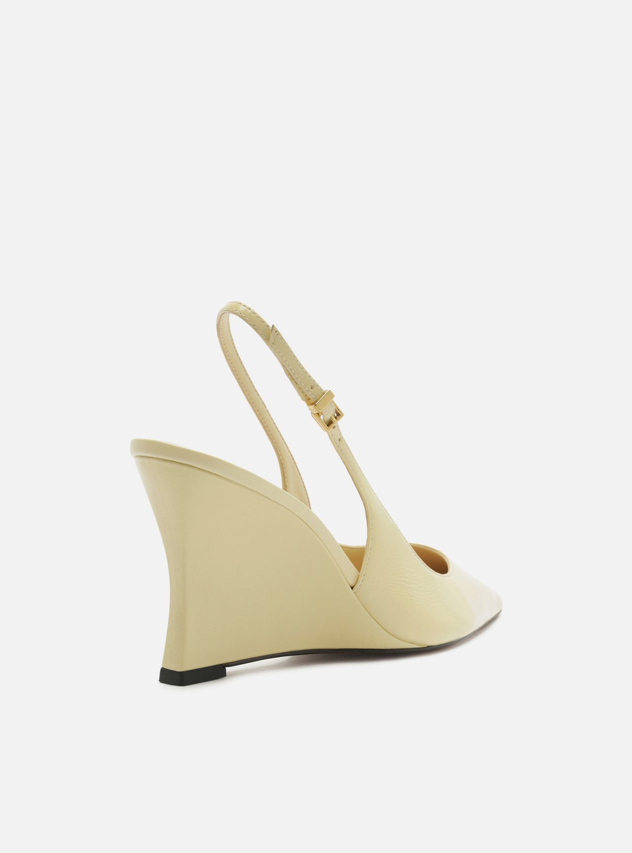 Scarpin Amarelo Couro Anabela Slingback — foto 3