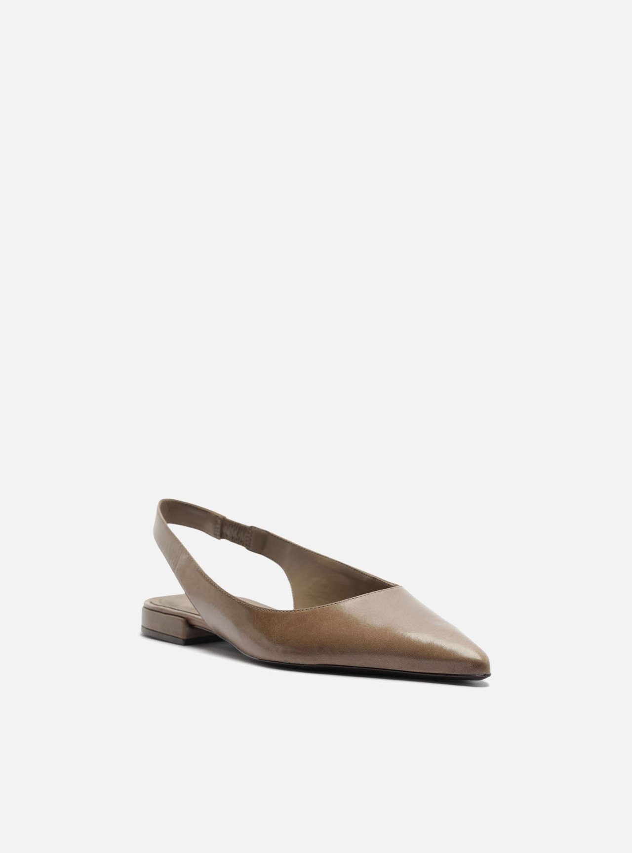 Sapatilha Cinza Couro Slingback Bico Fino — foto 2