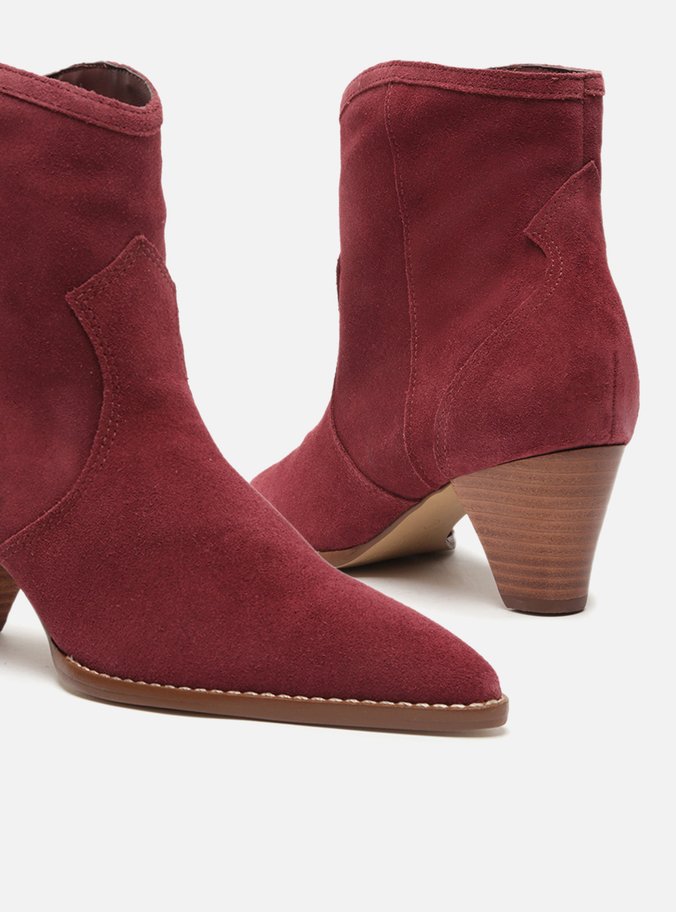 Bota Vermelha Camurcina Cano Curto Western